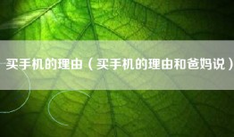 买手机的理由（买手机的理由和爸妈说）