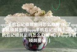 oppo手机忘记锁屏密码怎么办呢 (忘了opop手机锁屏密码)oppo手机忘记密码「oppo手机忘记锁屏密码怎么办呢 (忘了opop手机锁屏密码)」