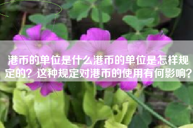 港币的单位是什么港币的单位是怎样规定的？这种规定对港币的使用有何影响？