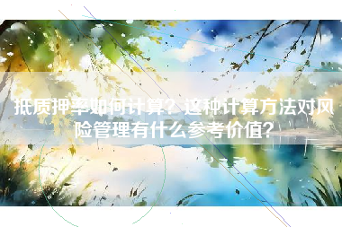 抵质押率如何计算？这种计算方法对风险管理有什么参考价值？