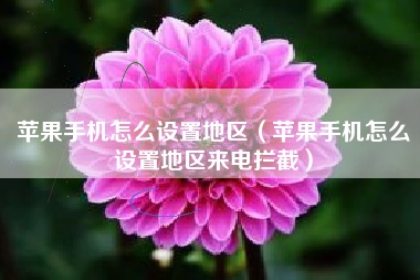 苹果手机怎么设置地区（苹果手机怎么设置地区来电拦截）