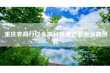 重庆农商行以金融科技推进普惠金融创新